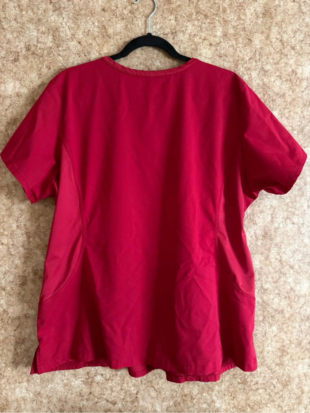 healing hands Women's V-Neck Scrub Top - Red - Picture 3 of 3